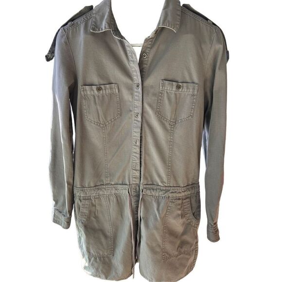 Quick Silver Women’s Dress Army Green SZ M Waist Drawstring Long Sleeves or 1/4 - Picture 15 of 16